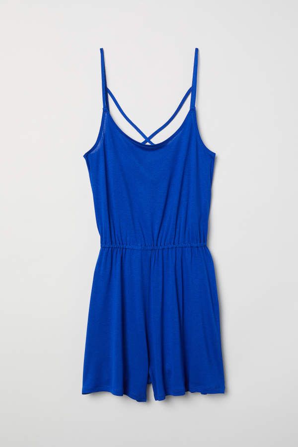 H & M - Patterned Jumpsuit - Cornflower blue - Women | H&M (US + CA)