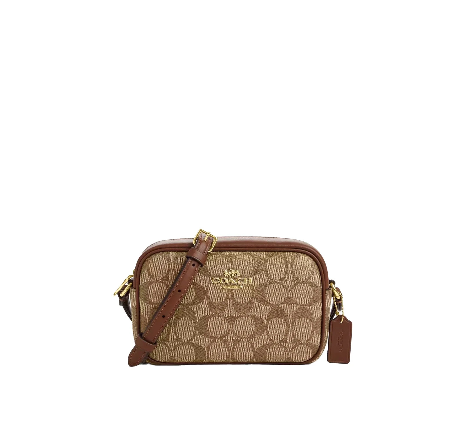 Coach CQ874 Mini Jamie Camera Bag In Signature Canvas IN Khaki Saddle 2 | Walmart (US)