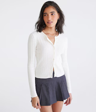 Cable Knit Crew Cardigan | Aeropostale