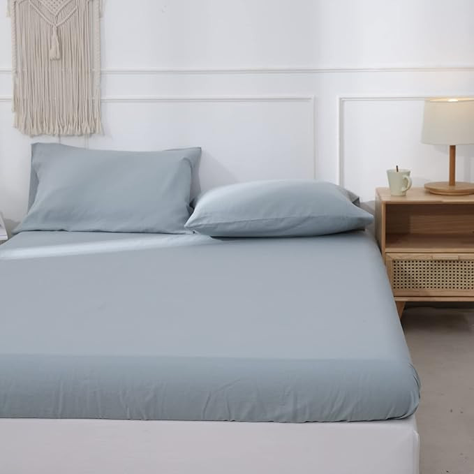 Simple&Opulence Linen Fitted Sheet (1 Piece) - 14 Inch Deep Pocket Mattress Cover Natural Flax Co... | Amazon (US)