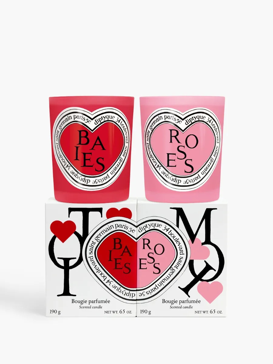 Baies (Berries) and Roses Duo - Classic Candles (Valentine's Day Edition) - Diptyque | Diptyque (UK)