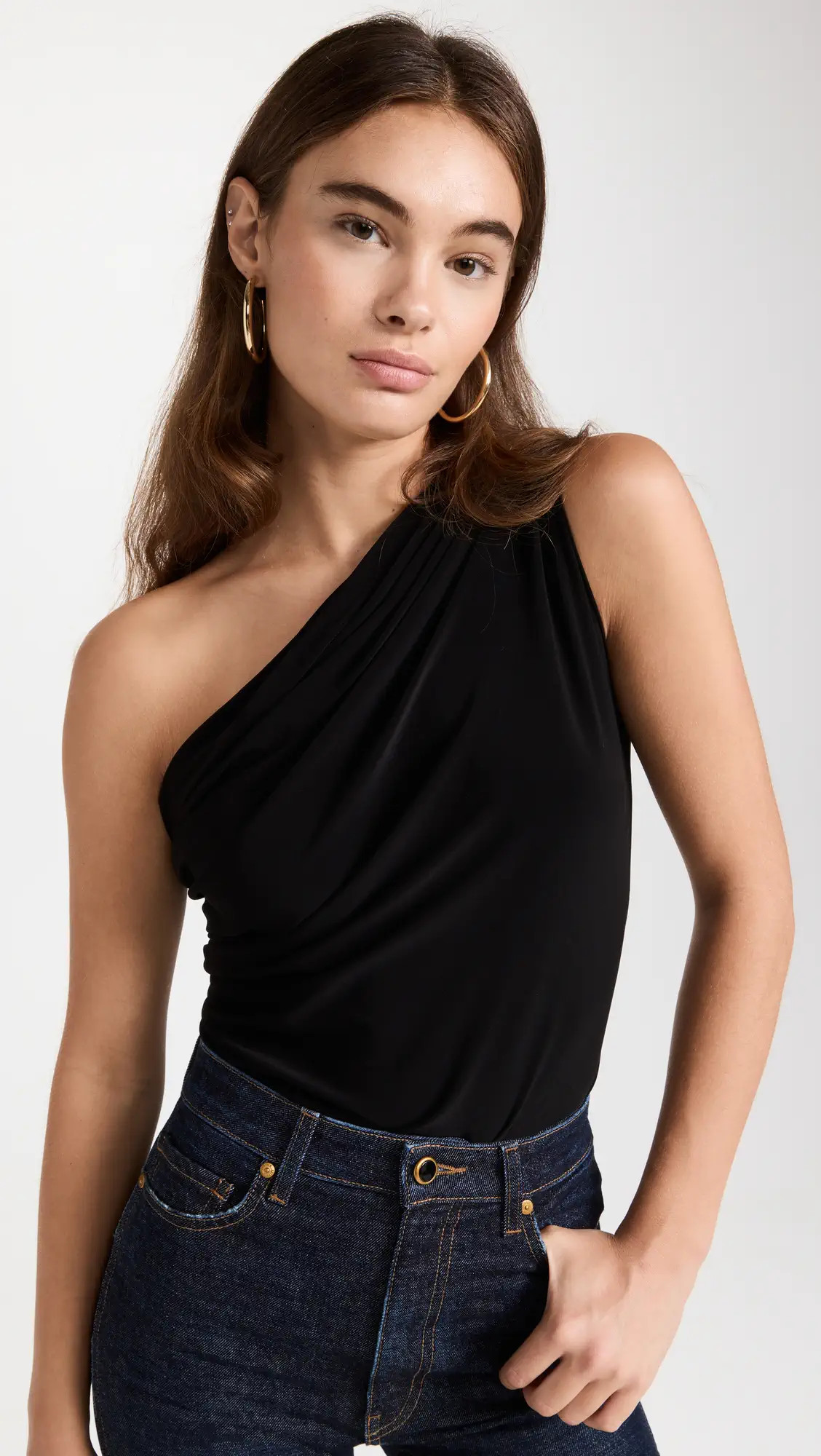 Norma Kamali One Shoulder Peasant Top | Shopbop | Shopbop