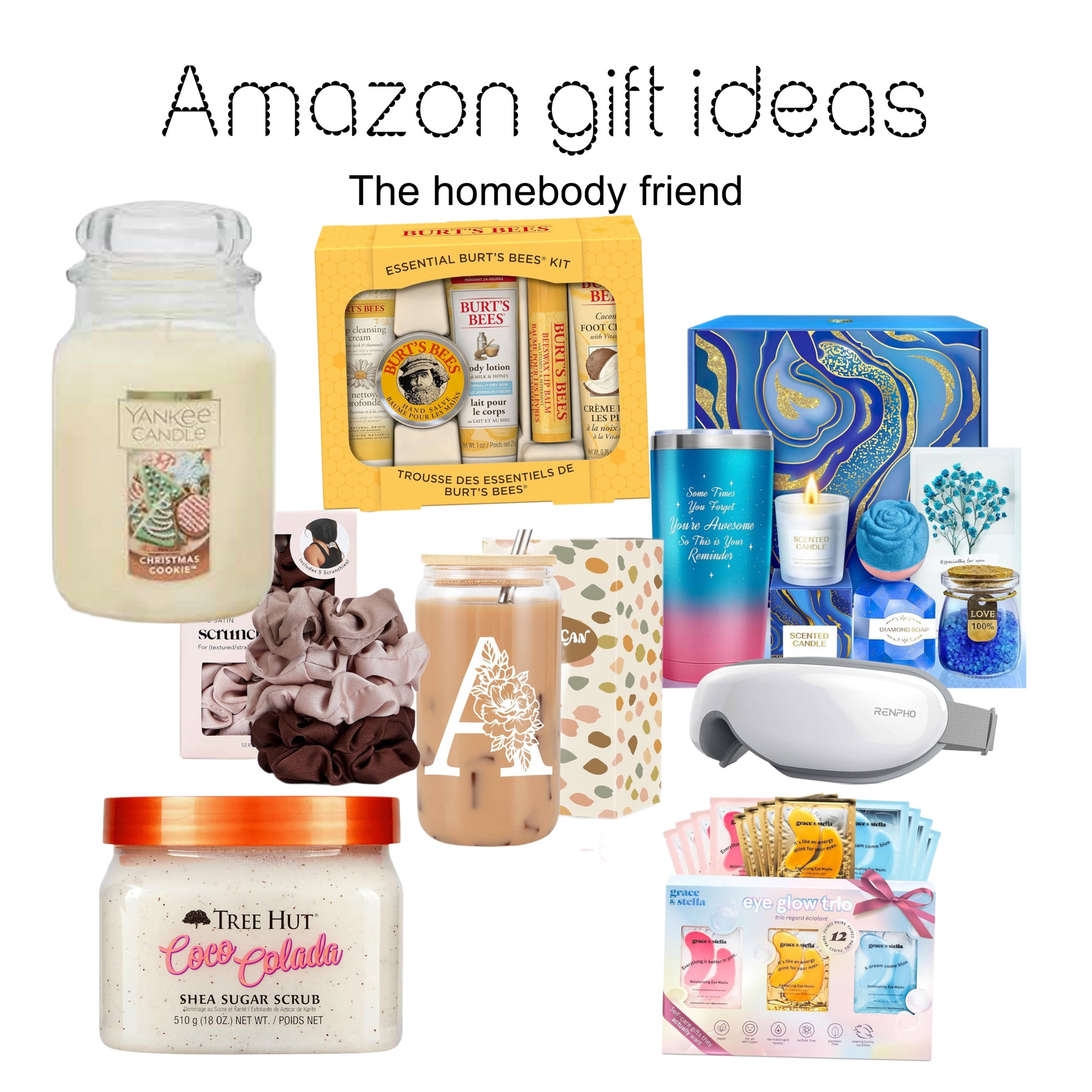 Candle yankee body scrub eye massager hand lotion eye masks gift kits 

#LTKHoliday #LTKSeasonal #LTKGiftGuide