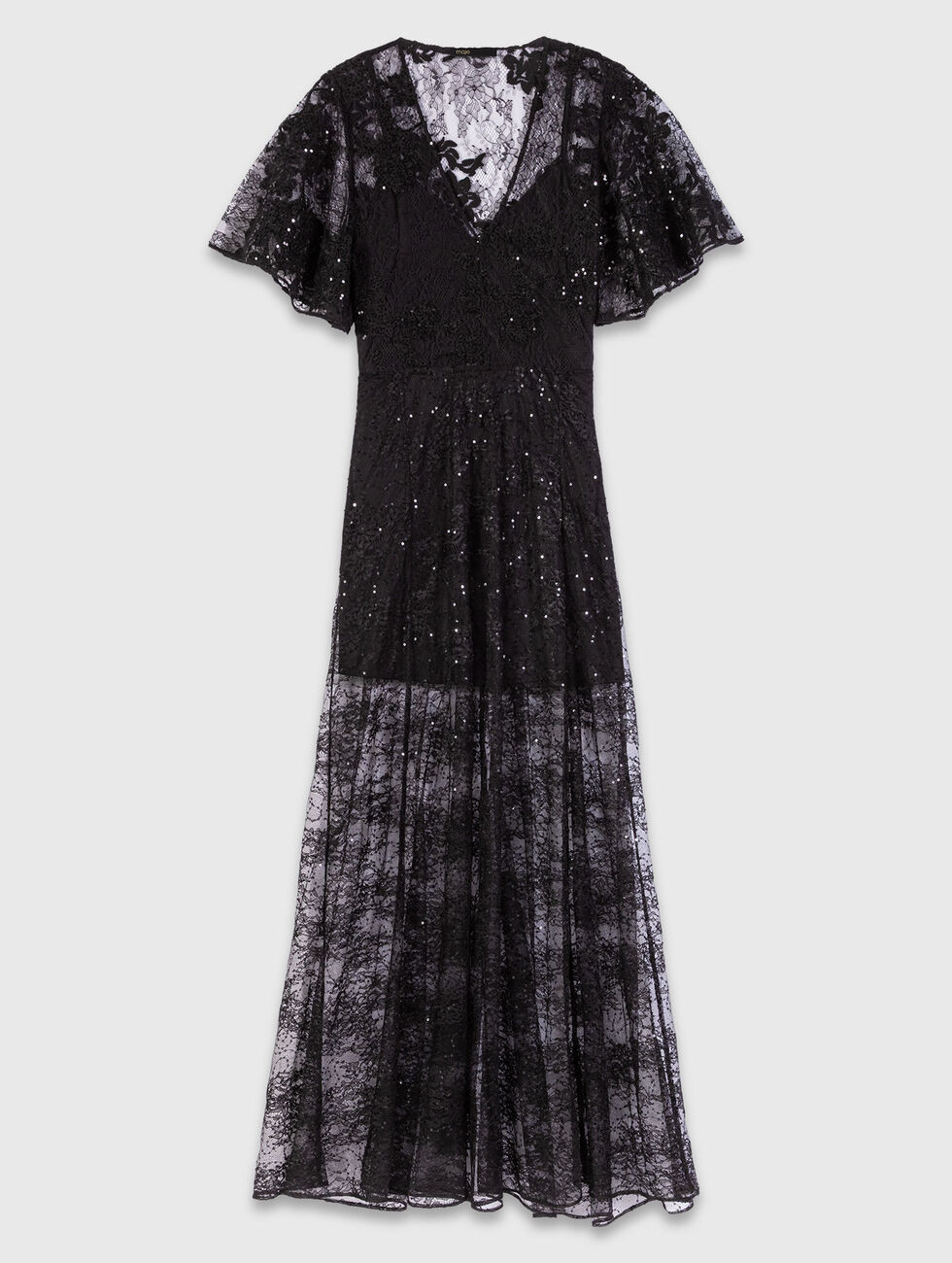 Lace maxi dress Black / Gray for Women | Maje | Maje US