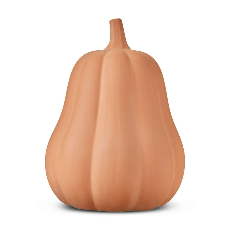 Clay Jack-o'-Lantern Tabletop Fall Halloween Decor, Brown, 13", by Way To Celebrate - Walmart.com | Walmart (US)
