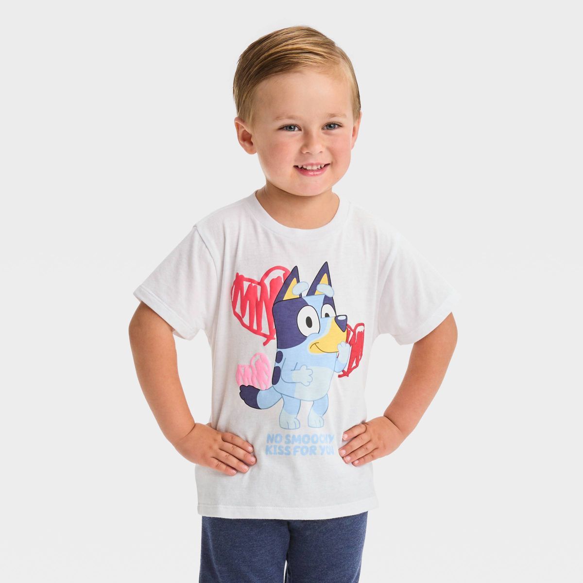 Toddler Boys' Bluey Valentine's Day T-Shirt - White | Target