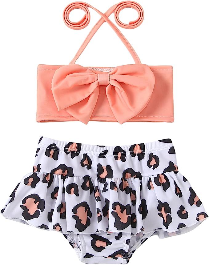 Yccutest Toddler Girl Swimsuits Baby Girl Bikini Sets Swimwear 3Pcs Summer Bathing Suit Tankini T... | Amazon (US)