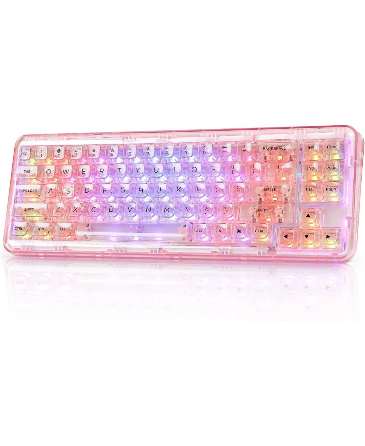 Lofree X71 Wireless Hot Swappable Transparent Mechanical Keyboard - Pink | Macy's
