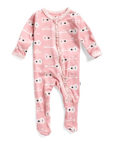 Infant Girls Guitar Birds Ruffle Footie With Zipper | Baby | Marshalls | Marshalls