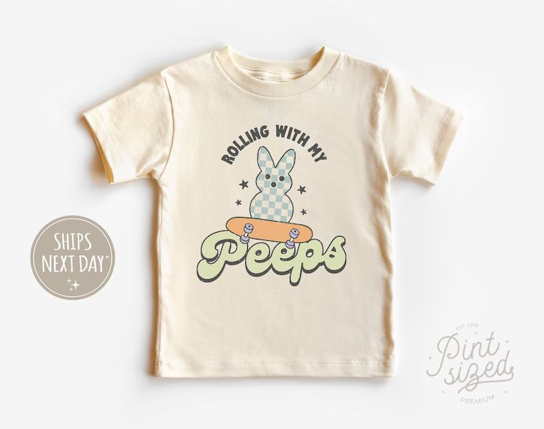 Rolling with My Peeps Toddler Shirt - Funny Easter Kids Tee  - Hipster Natural Baby Toddler Tee | Etsy (US)