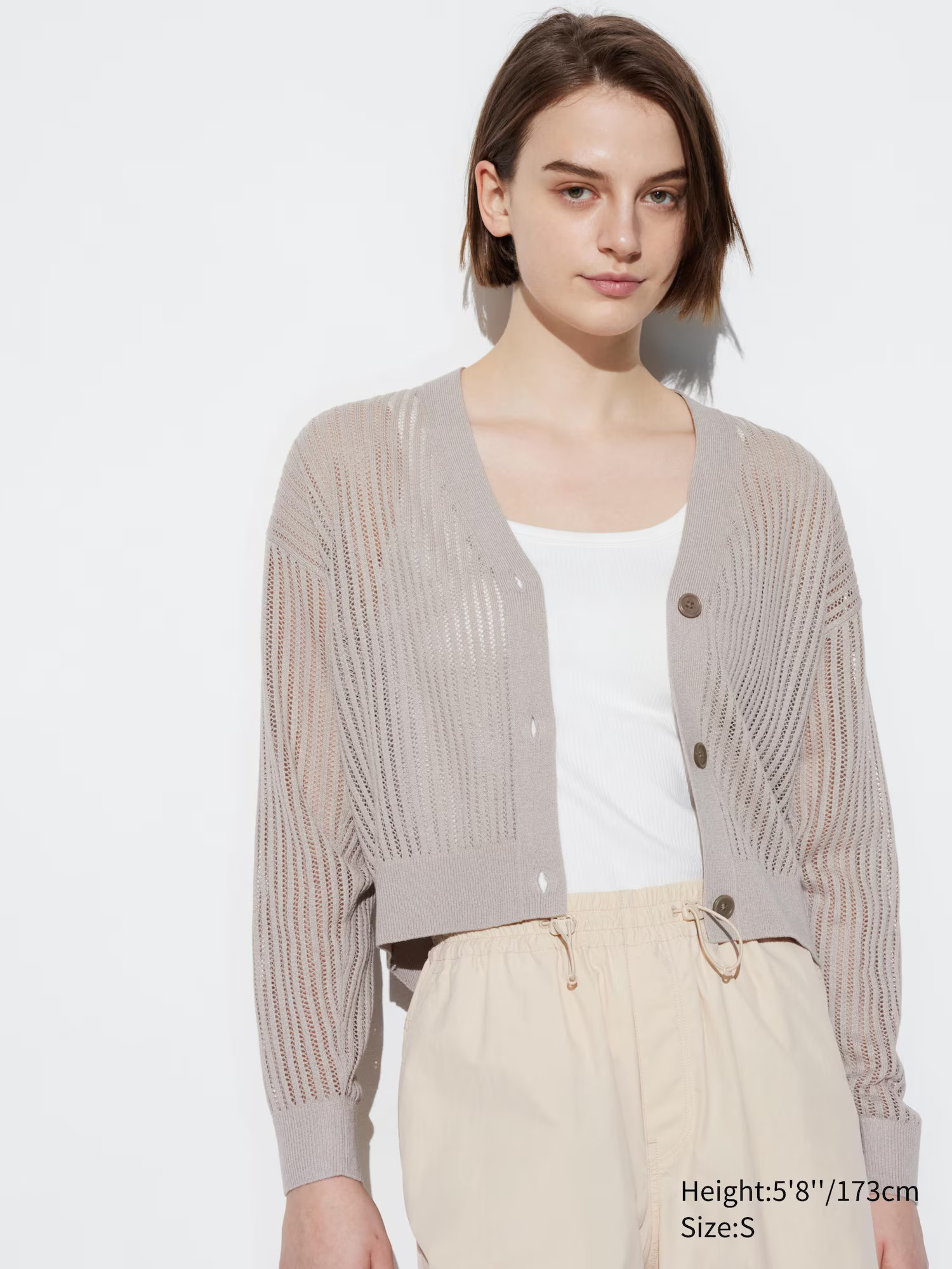 Mesh V-Neck Long-Sleeve Short Cardigan | UNIQLO (US)