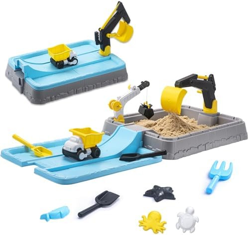 VROGTIK Kids Excavator Sandbox with Cover, Construction Sandbox Set with Beach Toys & Dump Truck,... | Amazon (US)