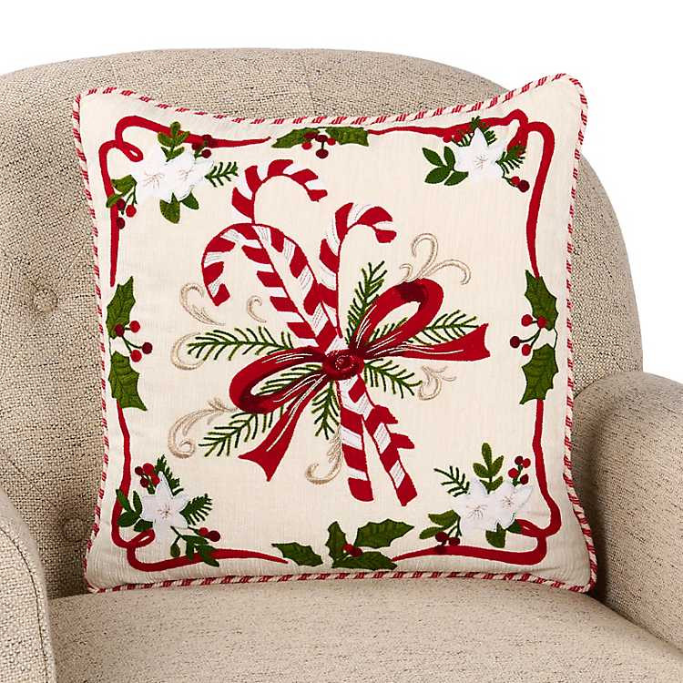 New! Candy Cane Bundle Pillow | Kirklands