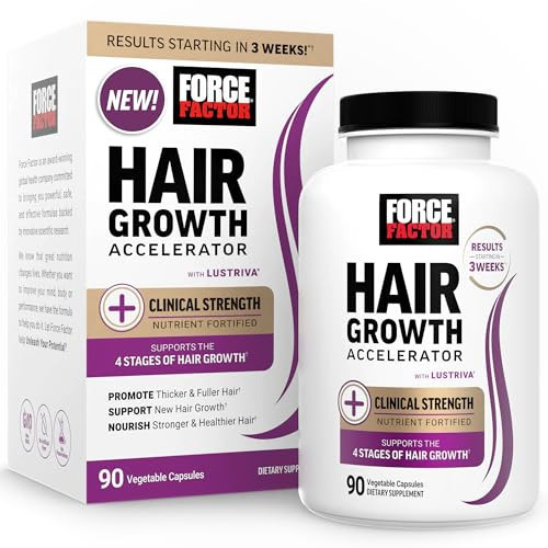 FORCE FACTOR Hair Growth Accelerator Capsules, Hair Growth Vitamins for Women & Men with Clinically Studied Lustriva & Biotin, Multivitamin to Support Healthy Hair, Reduce Fine Lines & Wrinkles, 90ct | Amazon (US)