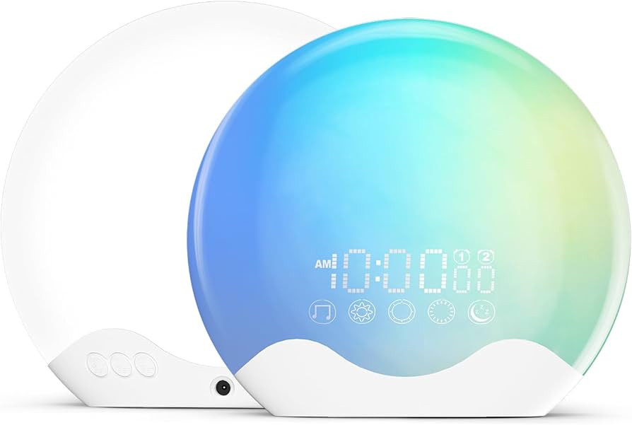 RICIAL Light Therapy Lamp, Sunlight Alarm Clock with 10,000 Lux Therapy Light, Wake Up Light with... | Amazon (US)