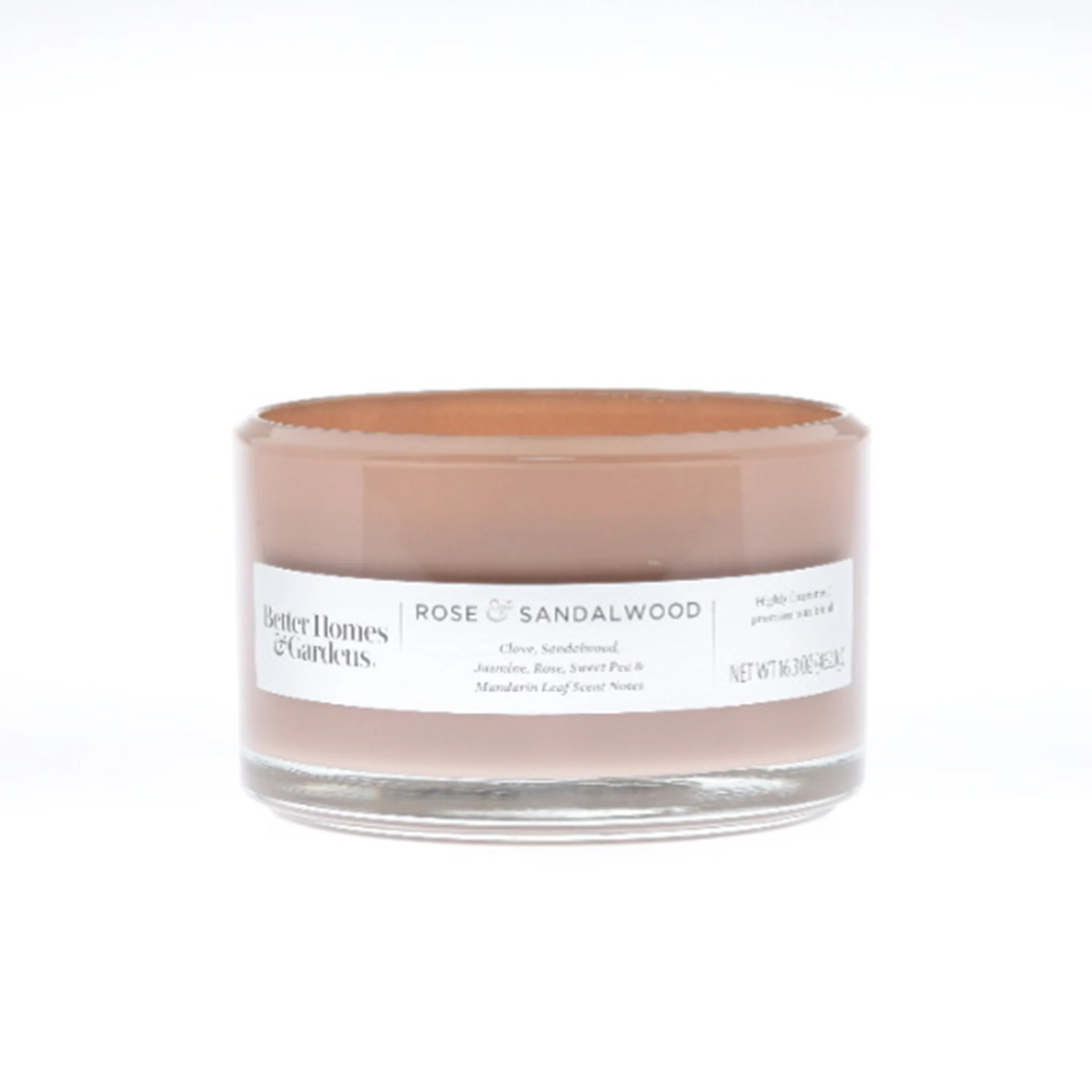 Better Homes & Gardens 16oz Rose & Sandalwood Scented 3-Wick Dish Candle | Walmart (US)