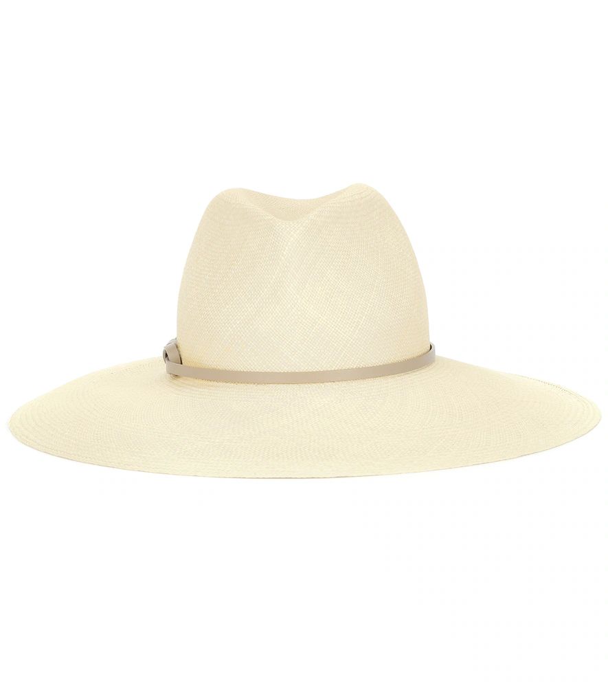 Leather-trimmed straw hat | Mytheresa (US/CA)