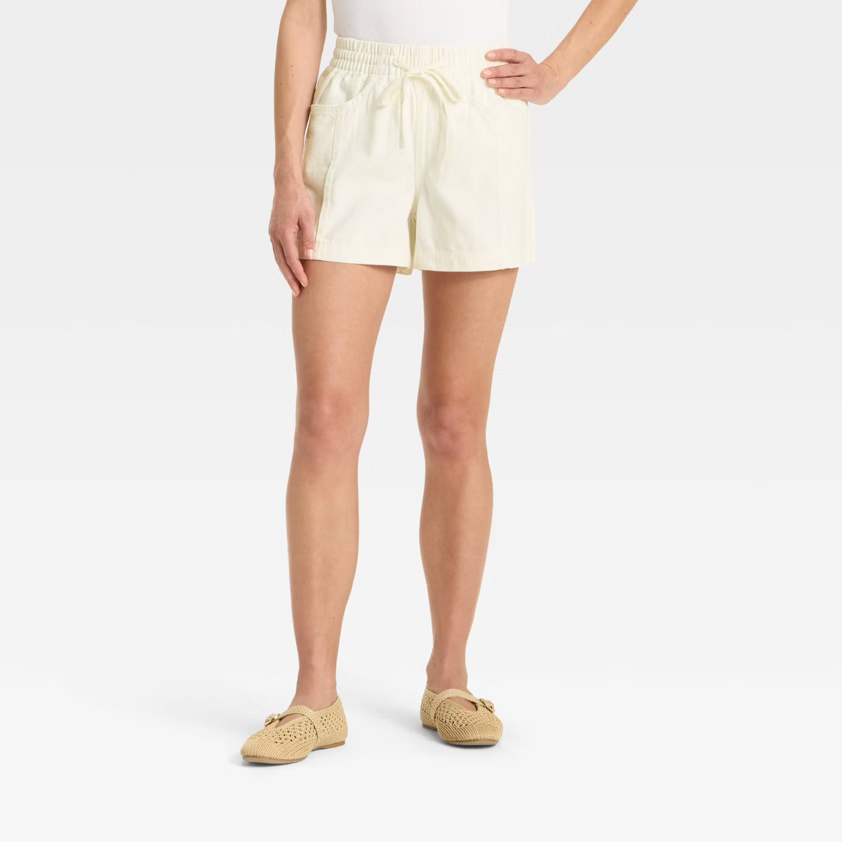 Women's High-Rise Drawstring Denim Beach Shorts - Universal Thread™ | Target