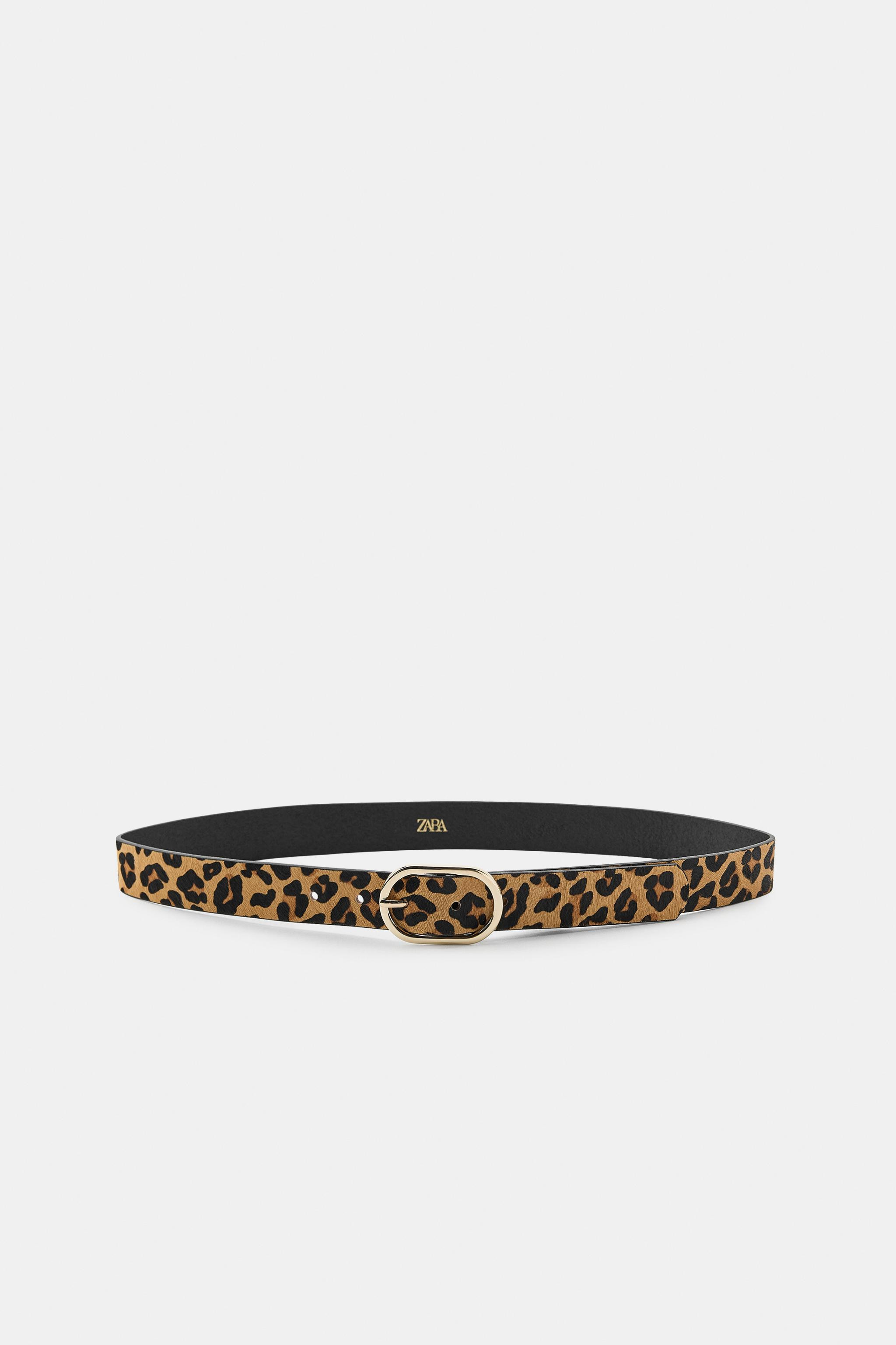 100% ANIMAL PRINT LEATHER BELT | Zara AU