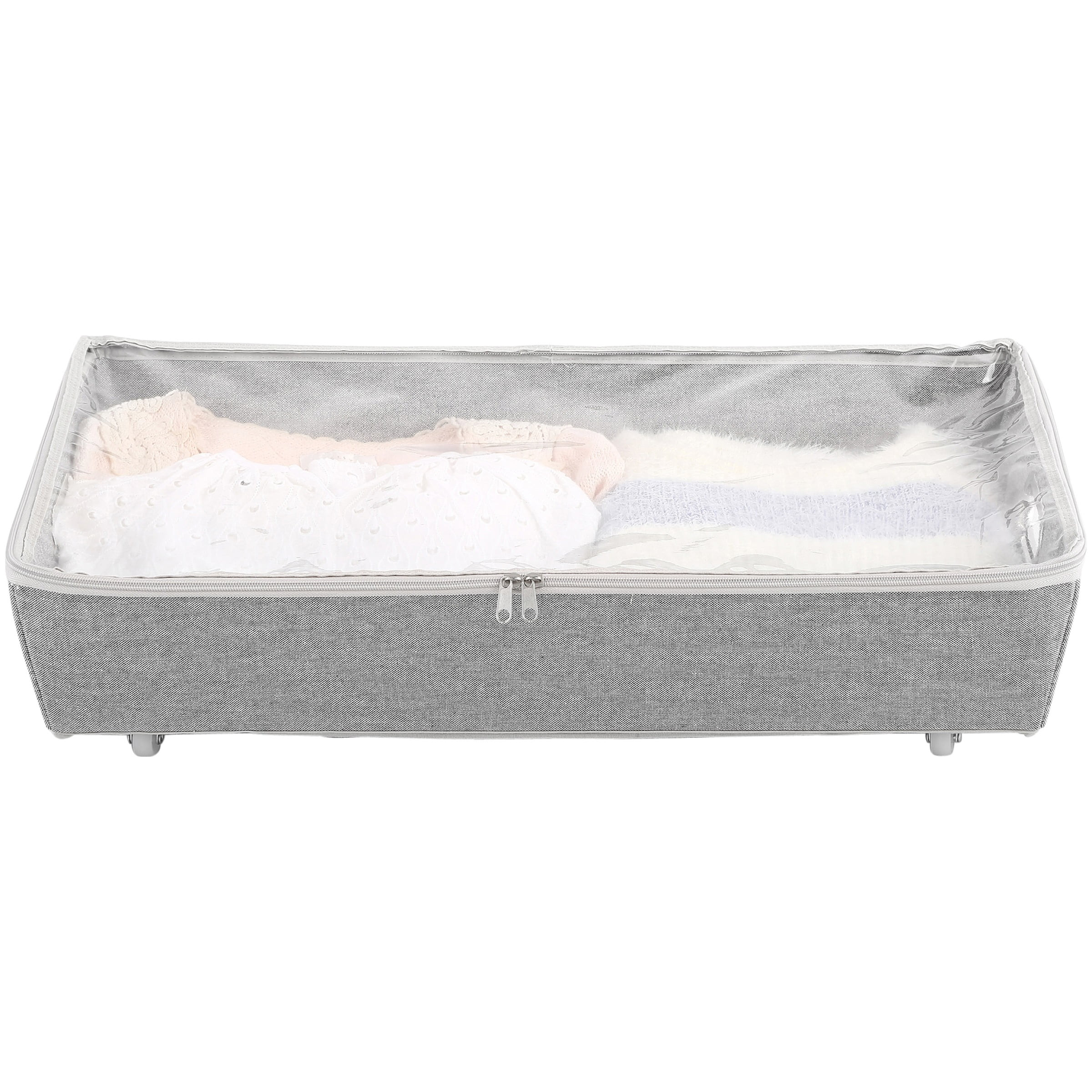 Better Homes & Gardens Rolling Under bed Zippered Storage Bin, 26" x 15" - Walmart.com | Walmart (US)