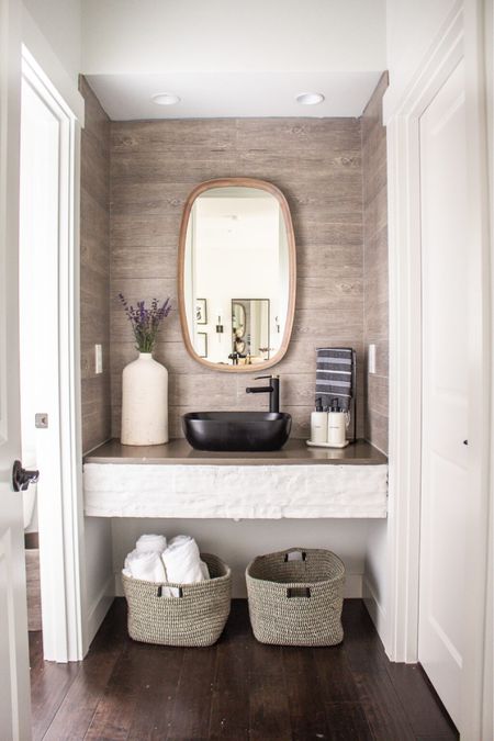 Powder room sink space from our previous home! Accessories still available! 

#LTKhome #LTKfindsunder50