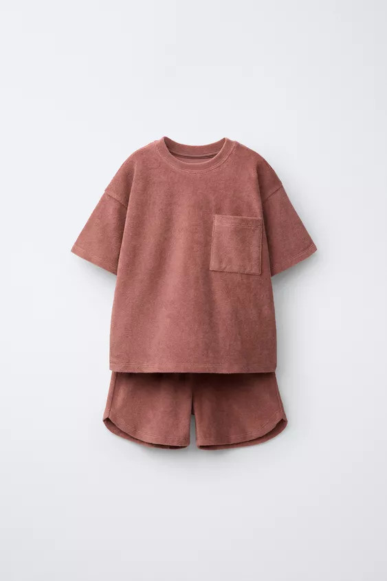 TOWEL EFFECT T-SHIRT AND BERMUDA SET | Zara Canada