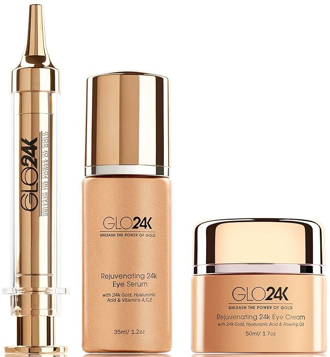 GLO24K Complete Eye Care Set with our 24k Instant Facelift Cream, Eye Cream, and Eye Serum. | Amazon (US)