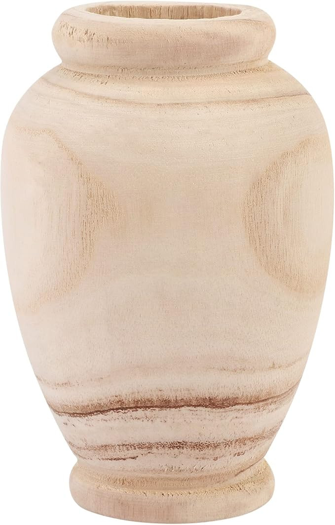 Ticarus Wooden Vase Decoration Living Room Table Solid Wood Ware Flower Bottle Ornament | Amazon (US)
