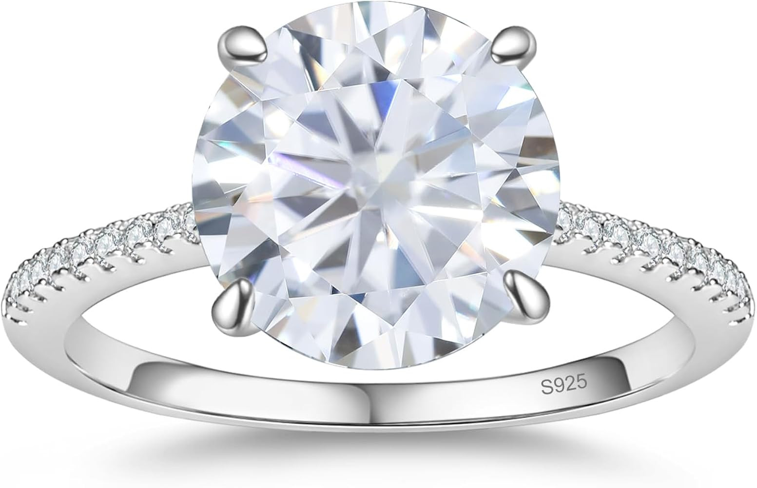 CZ Engagement Rings for Women,Women's Round/Pear/Oval/Cushion/Radiant Cut 925 Sterling Silver Sol... | Amazon (US)