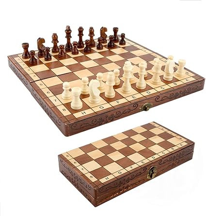 Syrace Folding Hand Crafted Wooden Chess Set Chess Board 30 x 30CM | Amazon (US)