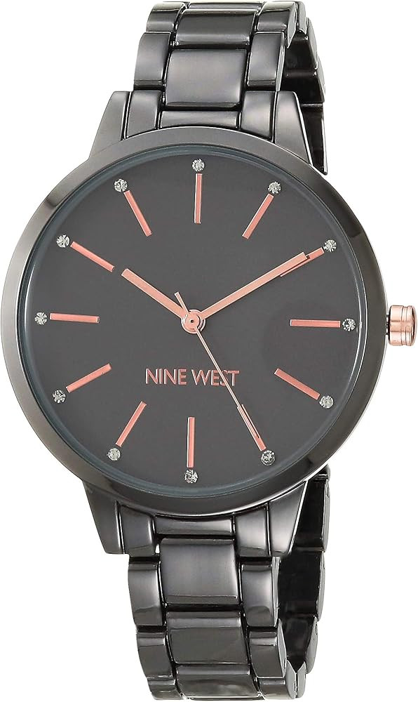 Nine West Women's Crystal Accented Bracelet Watch | Amazon (US)
