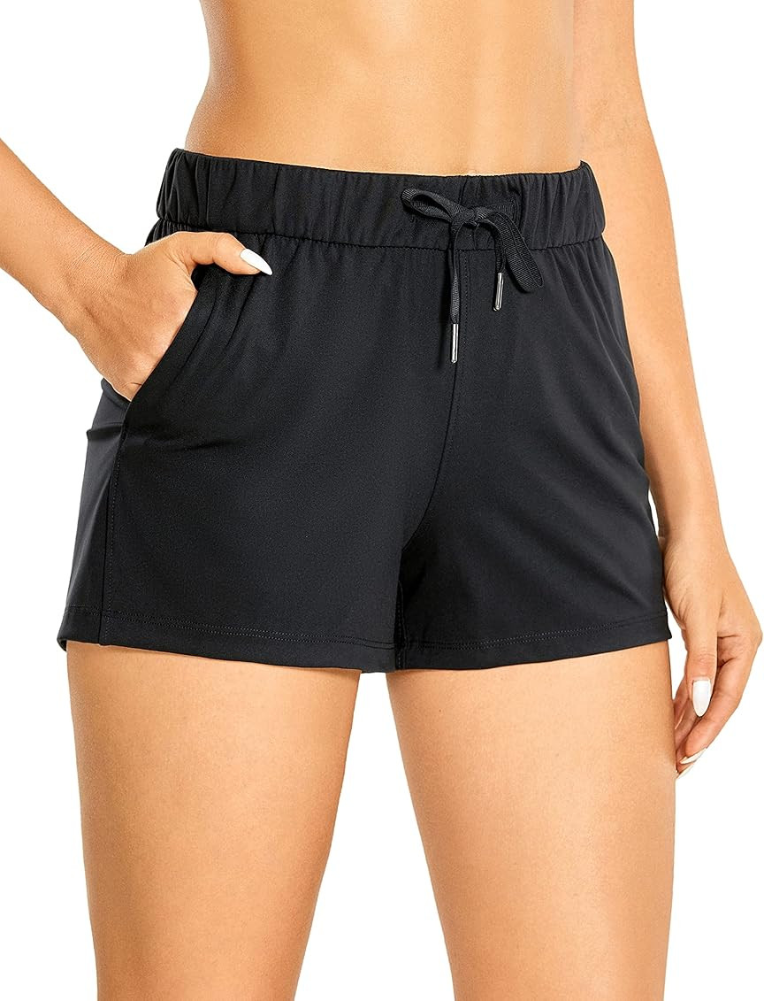 CRZ YOGA Womens Stretch Casual Comfy Shorts 2.5"/3.5" - Workout Athletic Gym Golf Running Hiking Lou | Amazon (US)