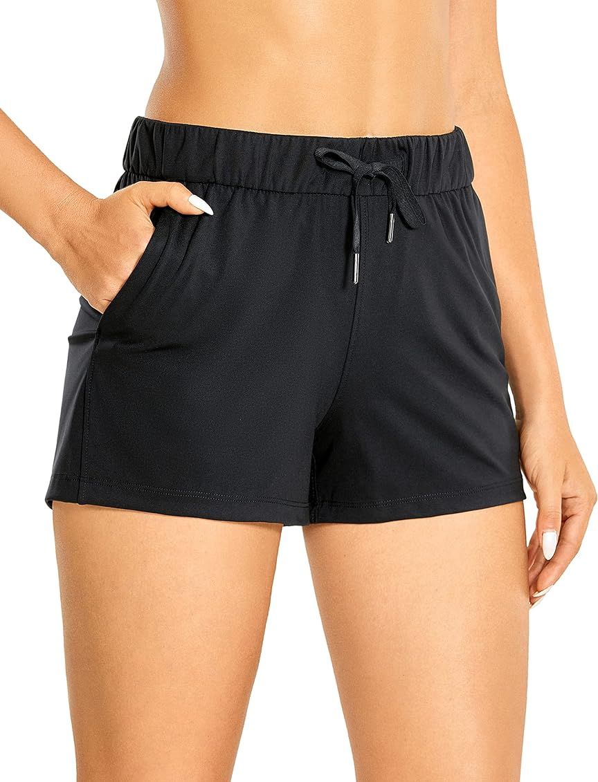 CRZ YOGA Womens Stretch Casual Comfy Shorts 2.5"/3.5" - Workout Athletic Gym Golf Running Hiking Lou | Amazon (US)