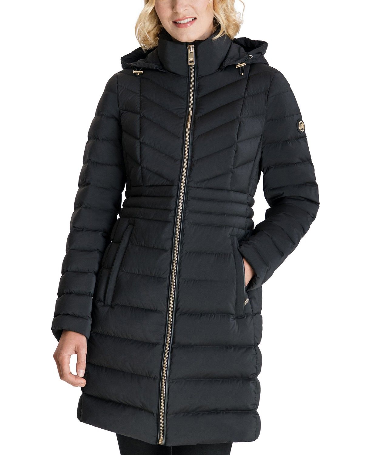 Hooded Stretch Packable Water-Resistant Down Puffer Coat, Created for Macy's | Macys (US)