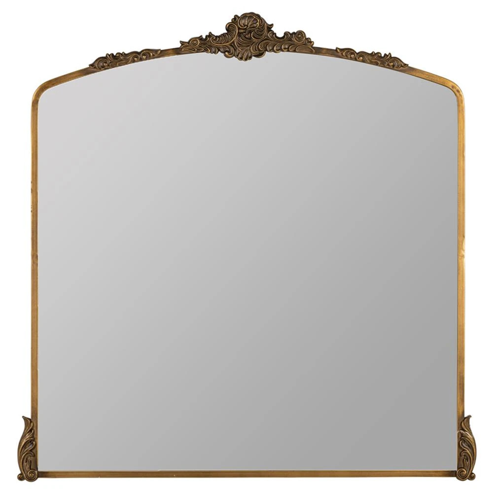 Ambrose French Country Antique Gold Metal Ornate Wall Mirror | Kathy Kuo Home