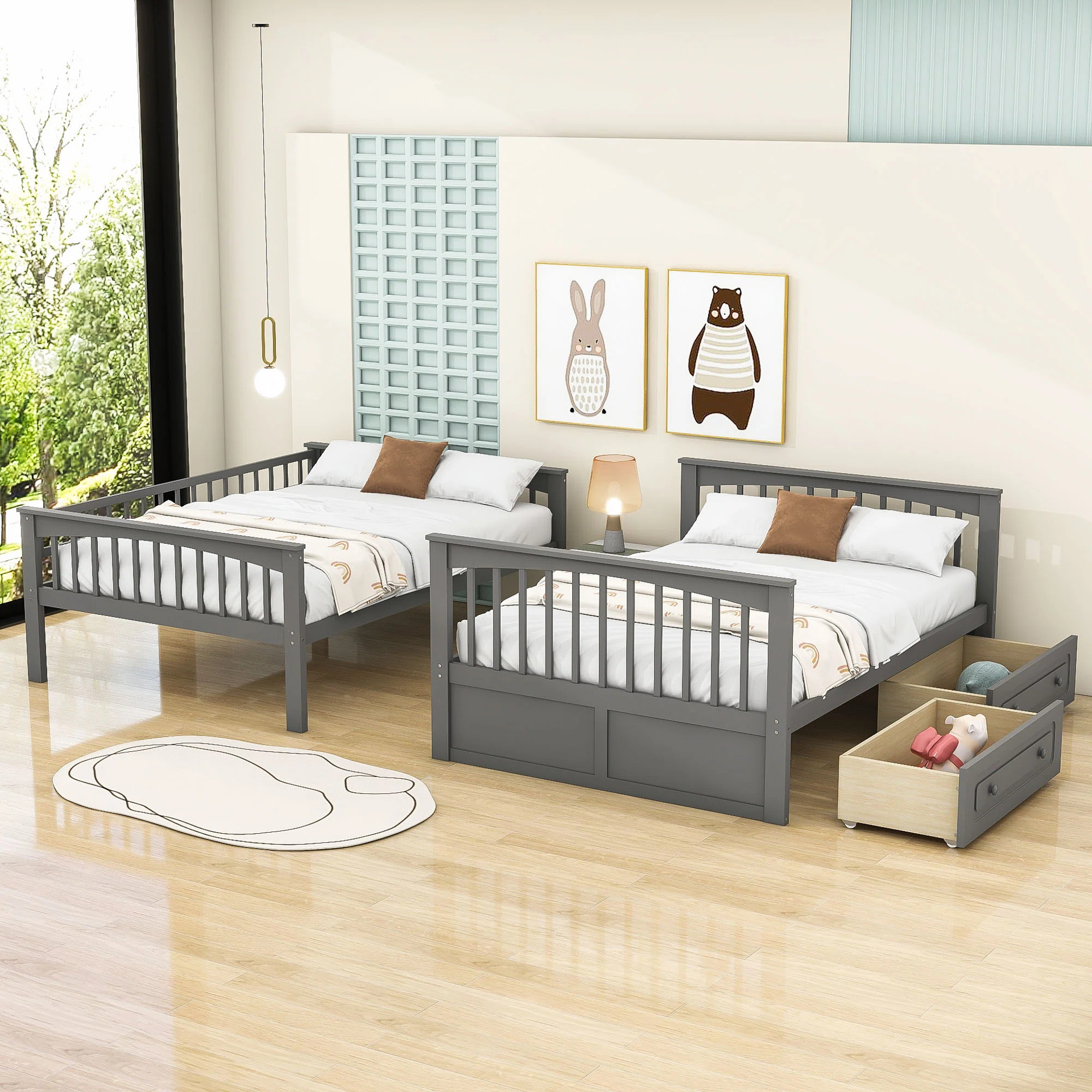 Wren Wood Daybed Frame With Fence, Rustic Style, Solid Pine | Wayfair North America