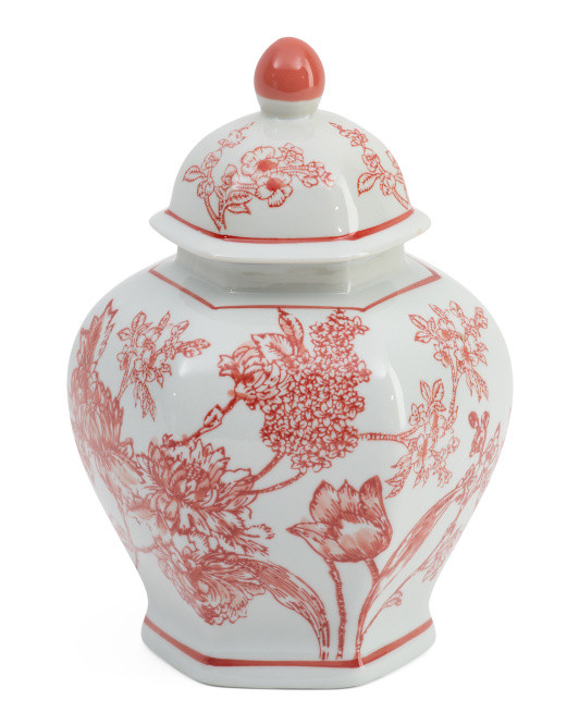 7x10 Floral Ceramic Temple Jar With Lid | Marshalls