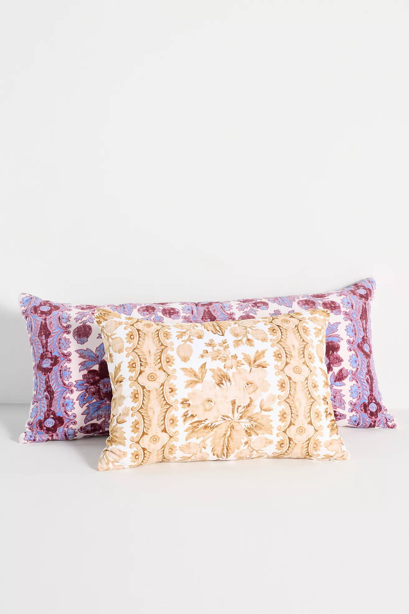 Maisie Velvet Floral Lumbar Pillow | Anthropologie (US)