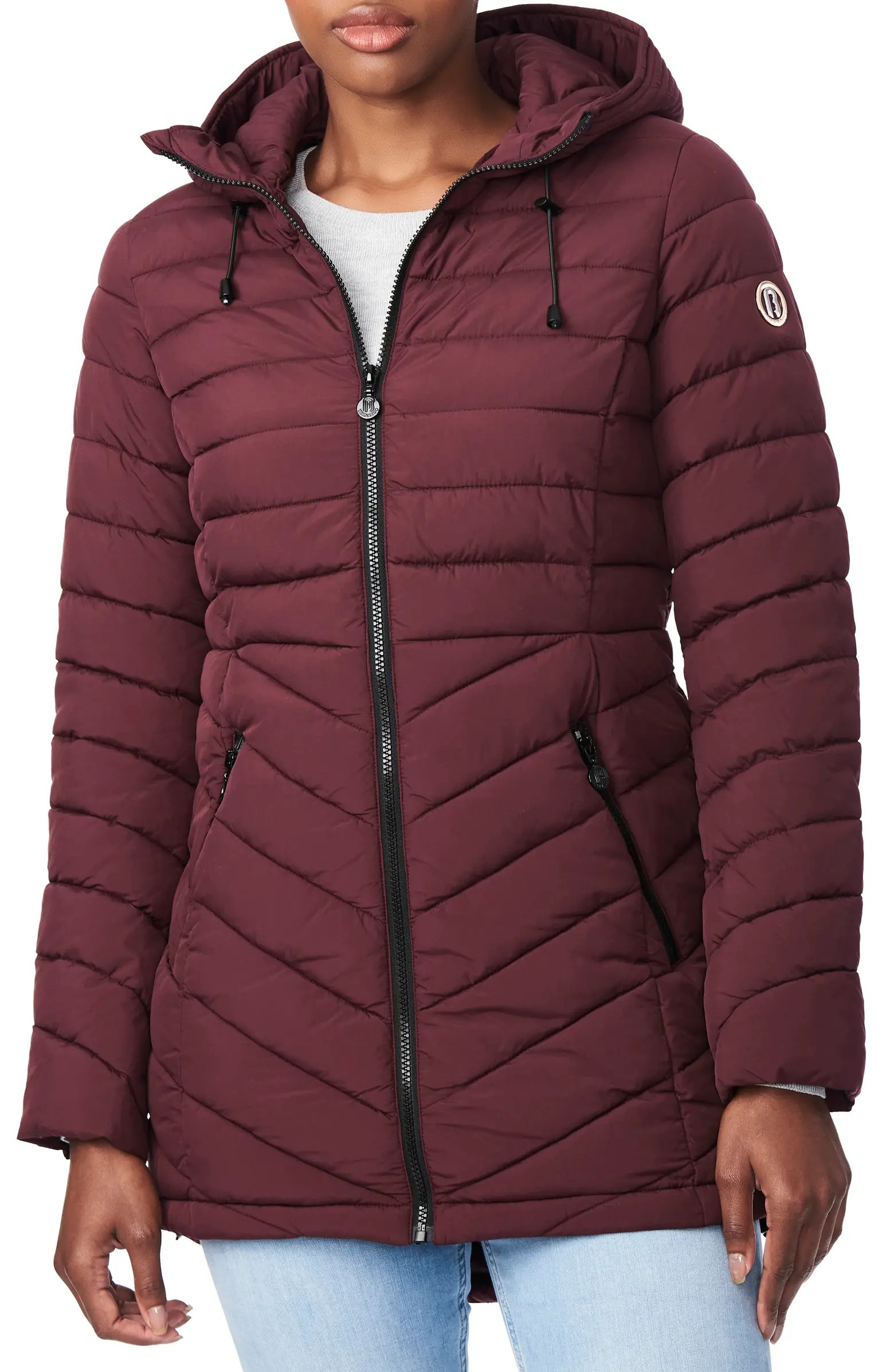Bernado Packable EcoPlume™ Hooded Walker Coat | Nordstrom