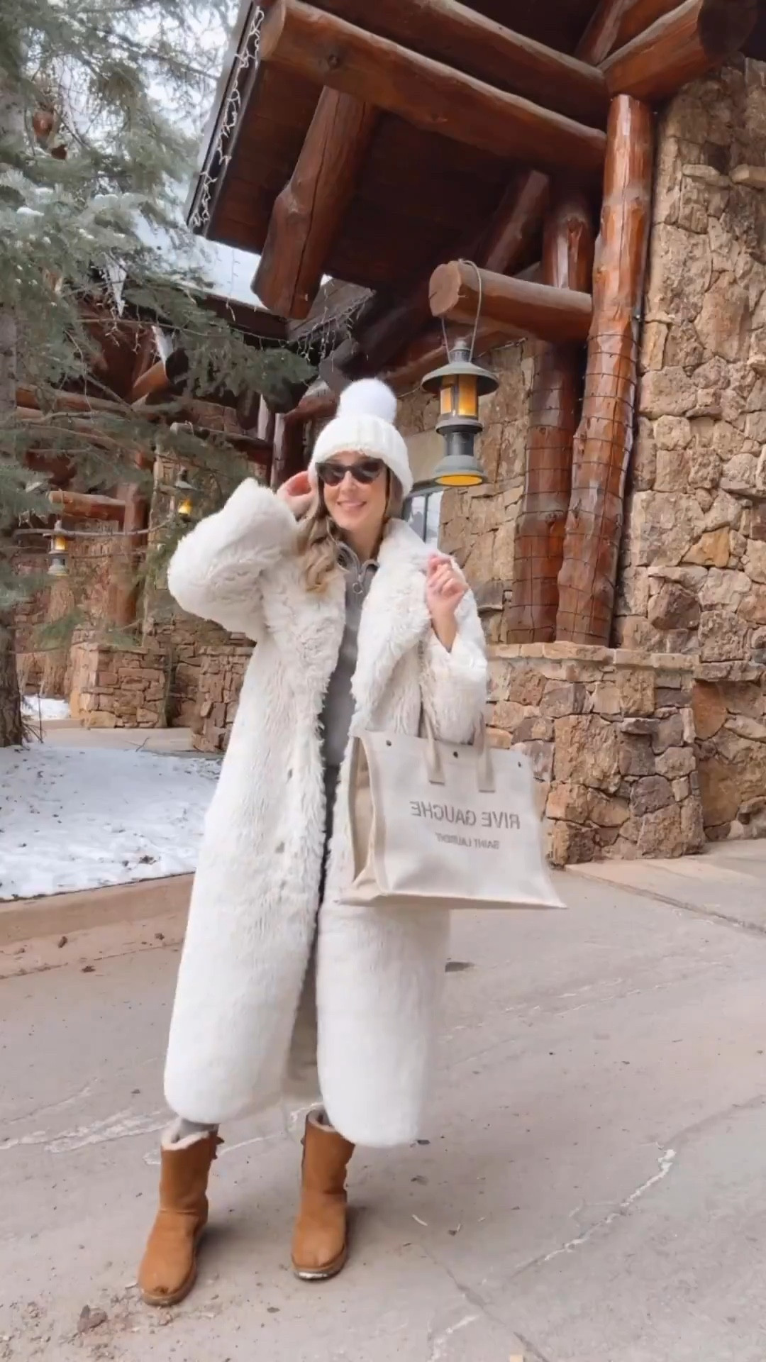How to elevate your winter outfit ❄️ Cozy e very chic fury white coat , Amazon pants and sweater set , Ugg boots , a designer bag , beanies and a nice pair of shades 
I am wearing a size small on everything . All run tts 
Winter outfit 
Fur coat 
Faux coat 
Snow outfit 

#LTKSeasonal #LTKU #LTKootd