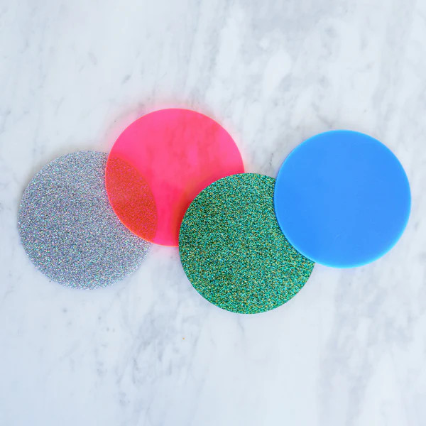 GLITTER RAINBOW LUNA SET OF 4 COASTERS | LELE SADOUGHI