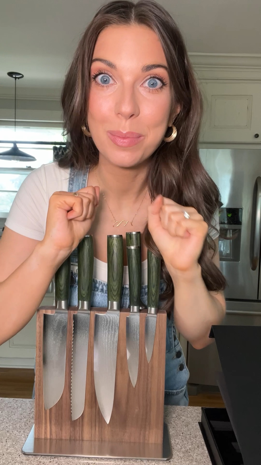 These knives OMG yall. I never saw myself getting excited about knives, but I guess this is growing up 🤣 I also didn’t realize how dull my knives were until I used these and they literally *cut* my cutting time in half. Thank you so much Hexclad for these!!! Y’all check them out in the links below! 

Kitchen knives, cutting knives, cooking knives, bulgogi recipe

#LTKParties #LTKHome #LTKVideo