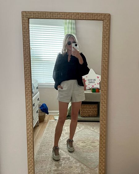 Obsessed with these new linen shorts. The elastic waistband is so comfortable! 

Size note: my usual size fit great but personally felt a bit short in the back so I sized up one size for length  

#LTKSeasonal #LTKunder100