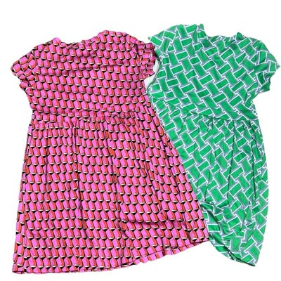 DVF for Target Kids Short Sleeve set of 2 Modern Geo faux wrap dress size M (8)  | eBay | eBay US