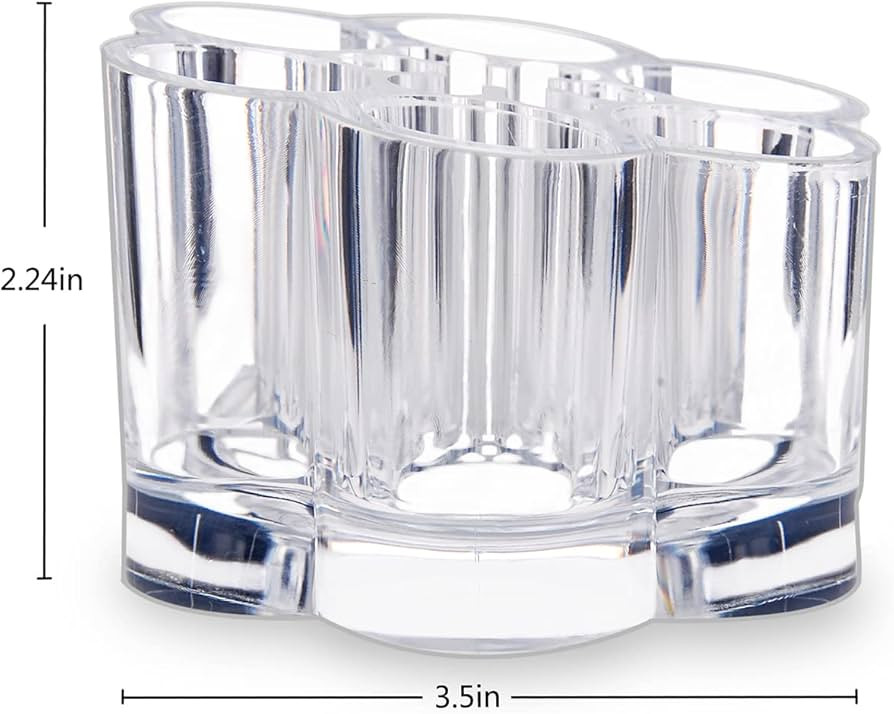 Acrylic Lipstick Holder,Small Flower Clear Compact Chapstick Lip Gloss Liner Nail Brush Organizer... | Amazon (US)