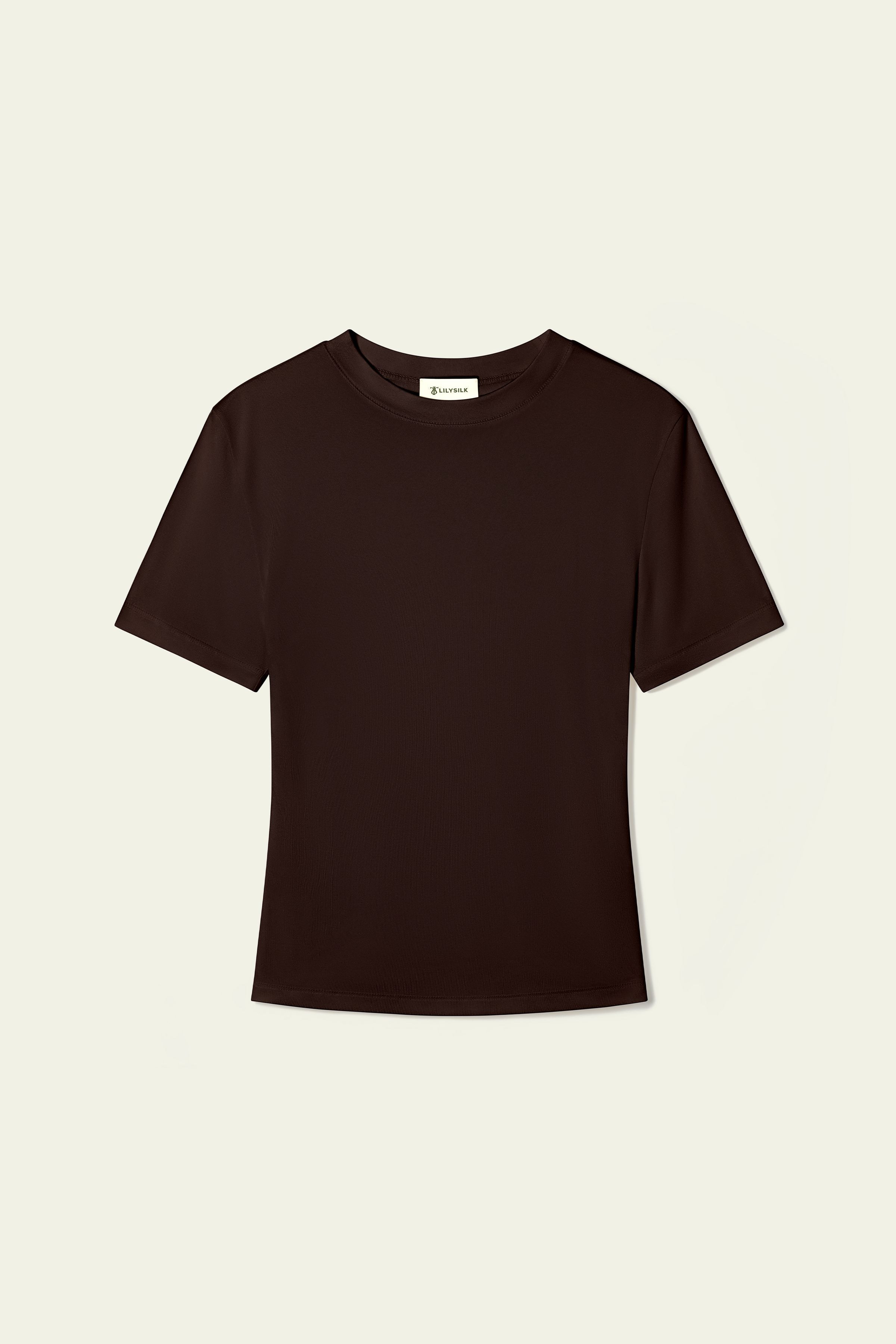 Slim Fitted Silk Jersey Tee | LilySilk