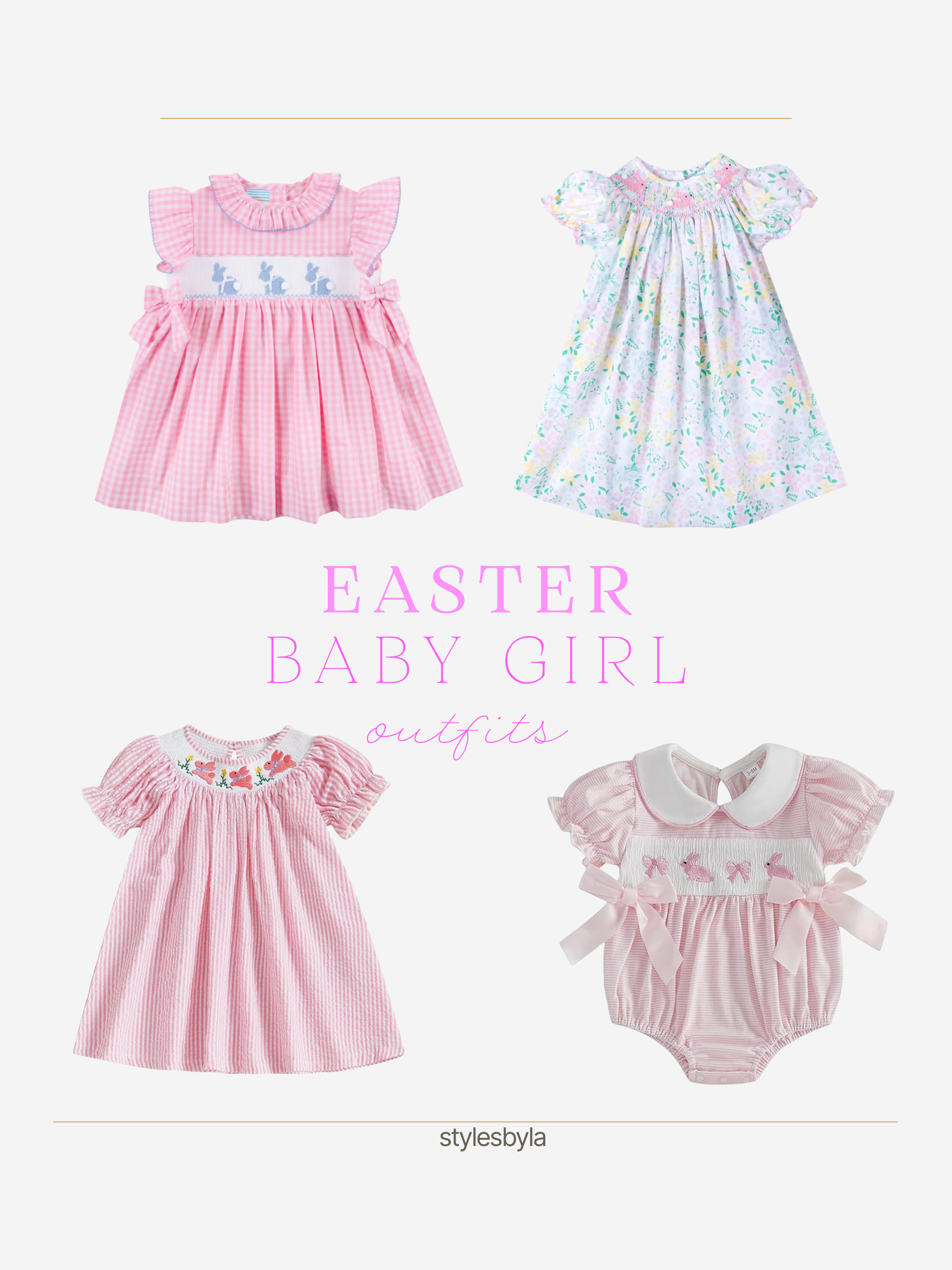 Sweetest little Easter dresses for baby girls 🐣🌸 Pastels, bows, and the cutest spring details! Perfect for church, brunch, and egg hunts. Linked all my favorites on LTK 💗 

 

#LTKSpringSale #LTKSeasonal #LTKBaby