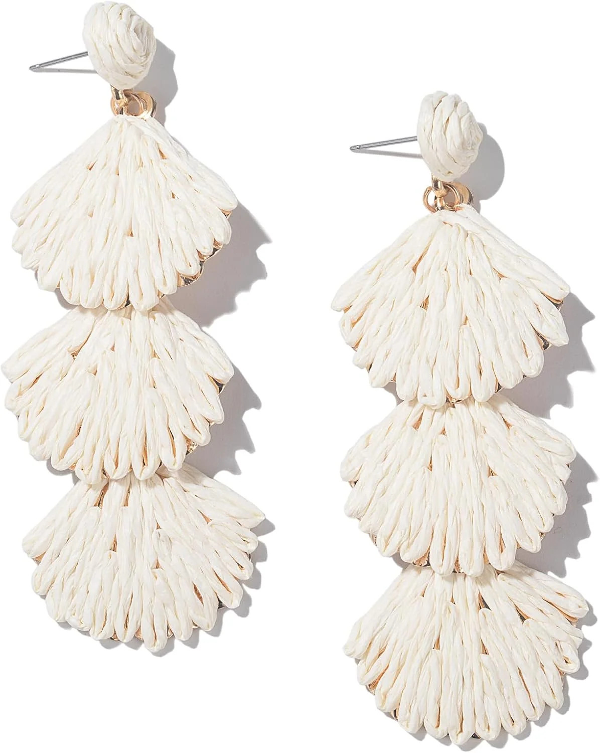 Boho Raffia Earrings Starfish Shell Seashell Dangle Drop Earrings Cute Statemnet Trendy Summer Be... | Walmart (US)