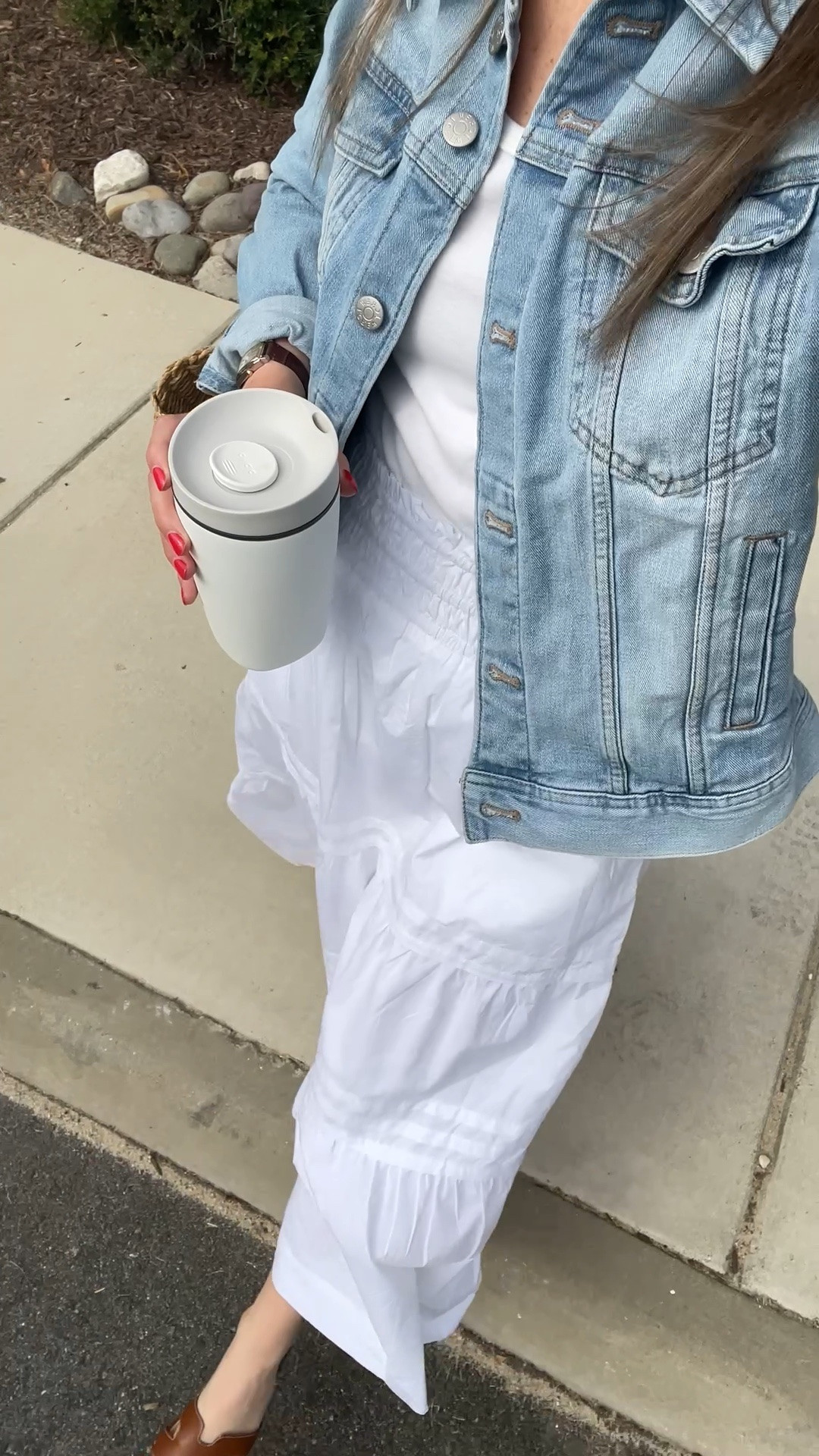 sunday ootd 🕊️🤍 loving this easy, breezy cotton @Quince skirt!

wearing my usual XS

#LTKootd #LTKPetite #LTKSeasonal
