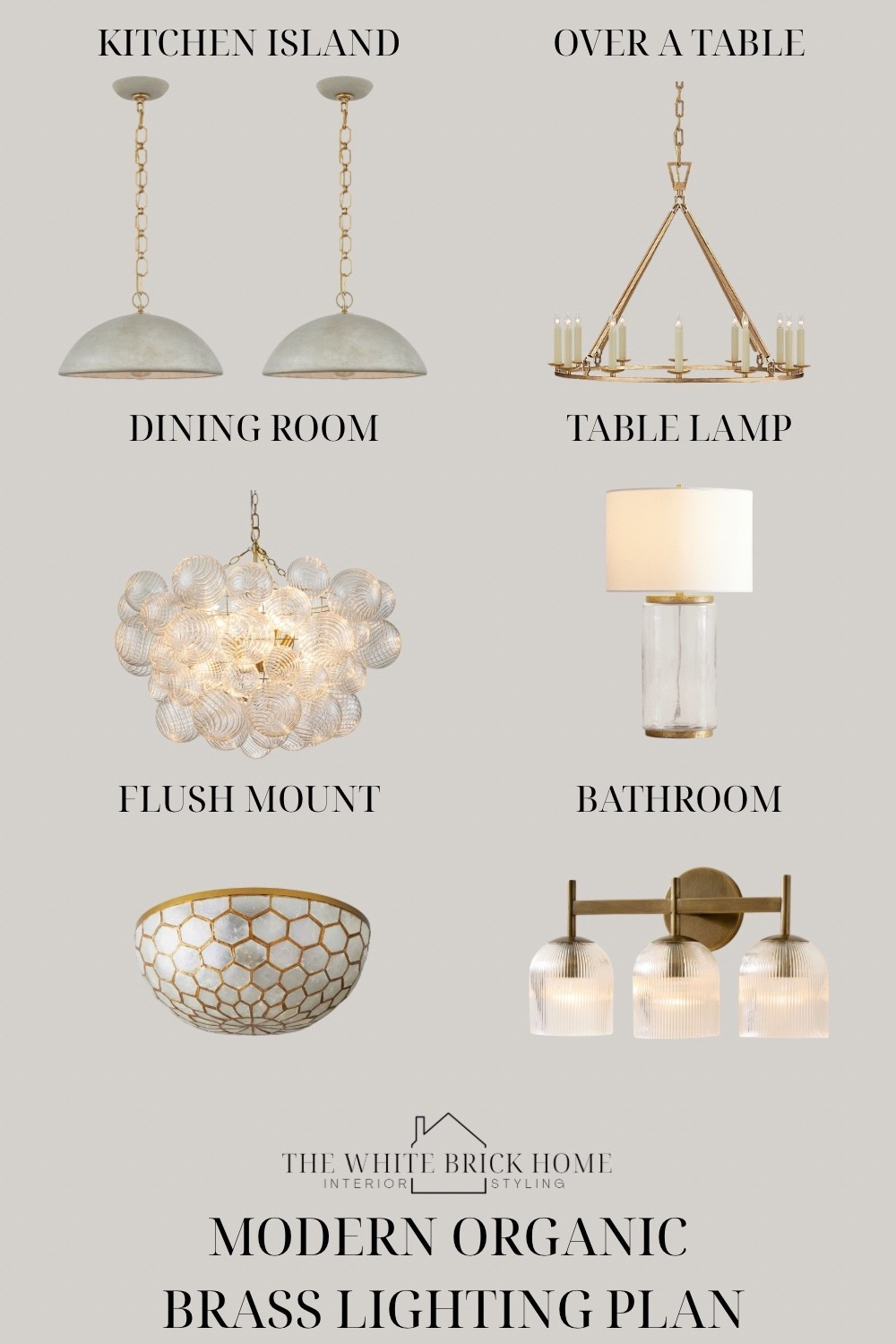 A modern organic lighting plan with a beautiful gilded brass throughout your home, making it feel cohesive while adding interest in each room. 

Light fixtures, lighting, lighting plan, ceiling light, flush mount, table lamp, bathroom lighting, bathroom vanity lights, chandelier, lamp, home decor, light fixtures, brass lighting, home design, living room lighting, kitchen lighting, wayfair, visual comfort, pottery barn, lumens 

#LTKHome #LTKSeasonal #LTKSaleAlert
